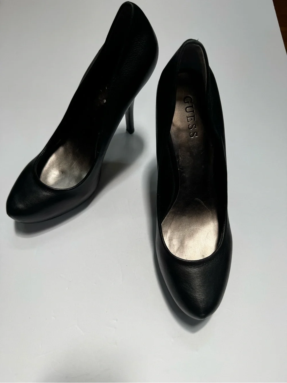 Guess Black Platform Stiletto Leopard Bottoms Pumps Heels Womens Size 9M